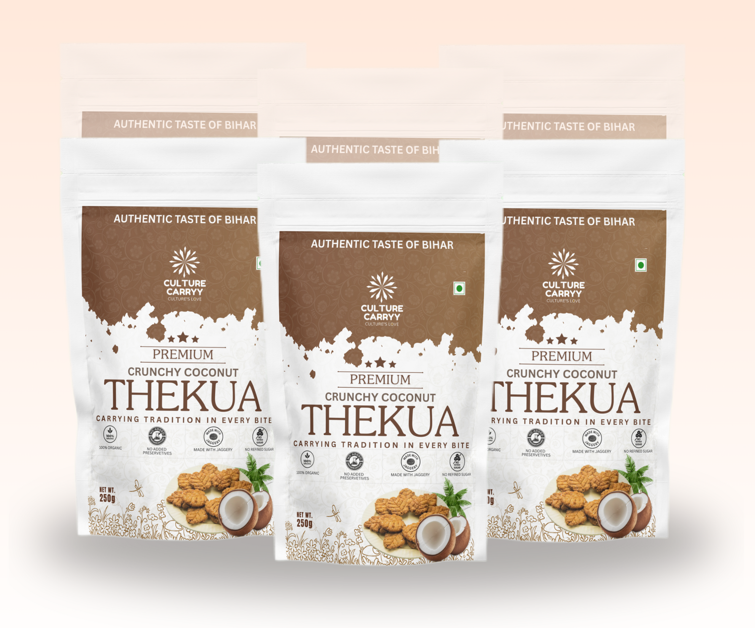 Crunchy Coconut Thekua – Pack of 3 | Handmade Traditional Snack | Culture Carryy
